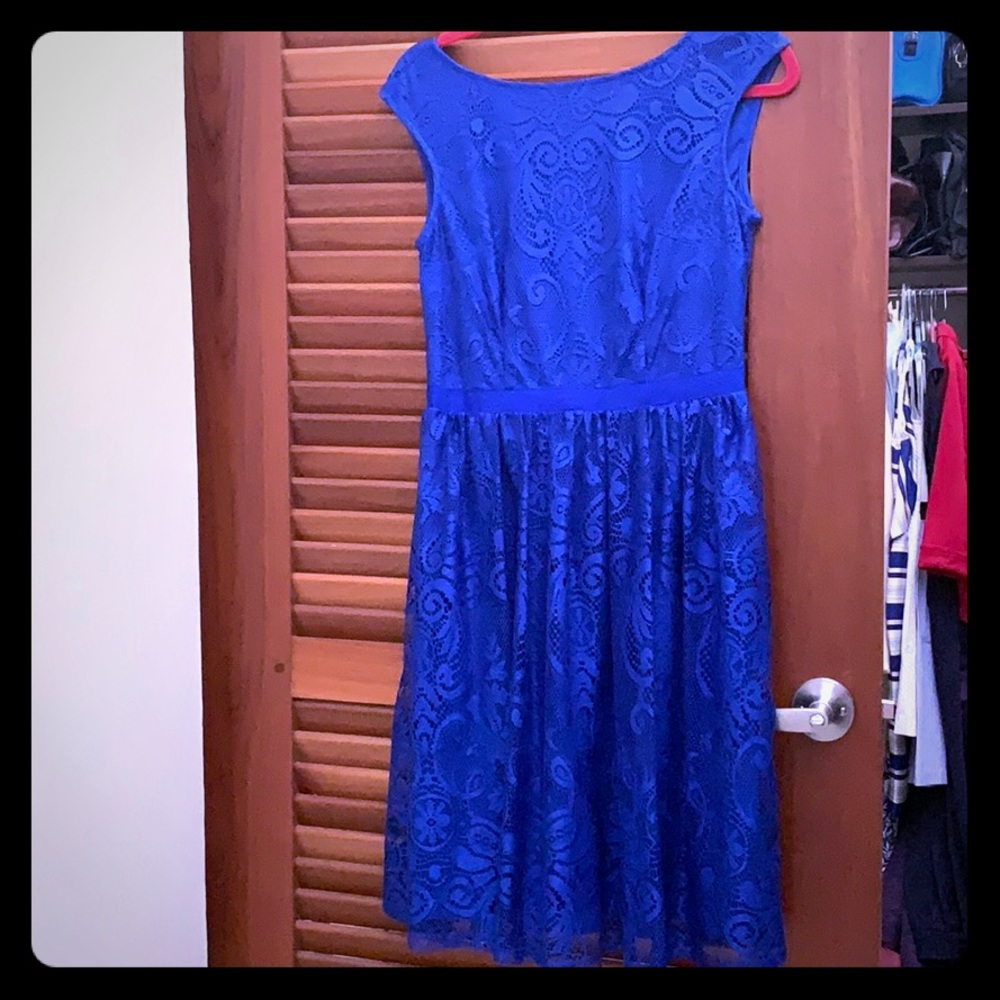 Royal Blue lace fit & flare dress NWOT